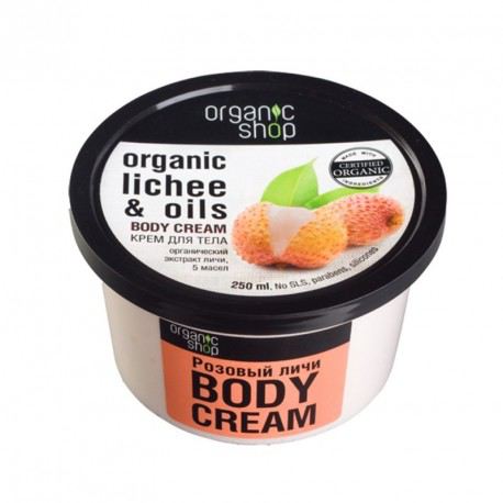 Organic Shop Lychee Body Cream and Organic Oils 250 ml