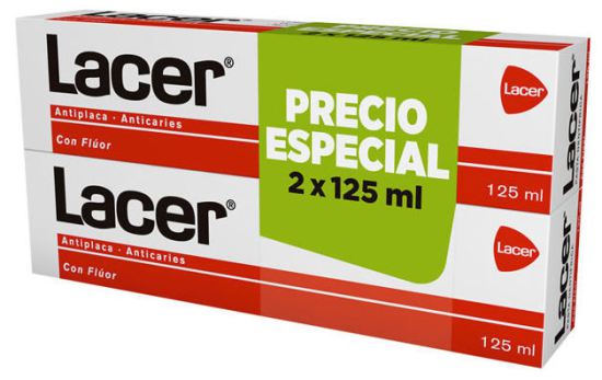 Lacer Pasta Dent&iacute;frica Antiplaca Anticaries 2x125 ml