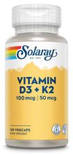 Vitamina D3 + K2 120 C&aacute;psulas Vegetales